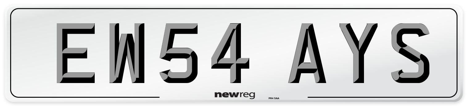 EW54 AYS Number Plate from New Reg